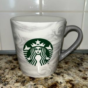 White and Grey Marbled Starbucks Mug